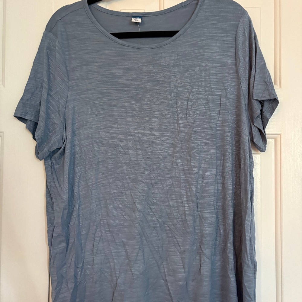 Blue Casual Loose-fit Tee